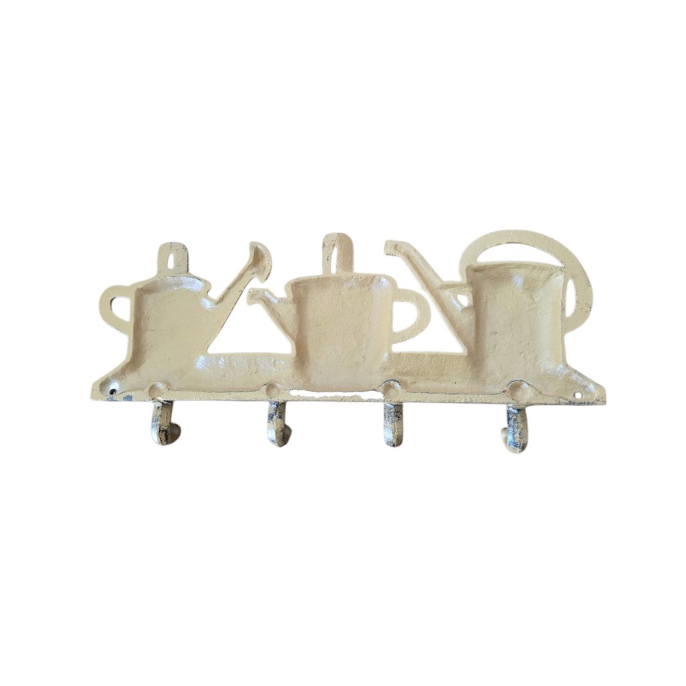 Vintage Style Cast Iron Watering Can Wall Hook Rack Farmhouse Garden Decor - Picture 7 of 8